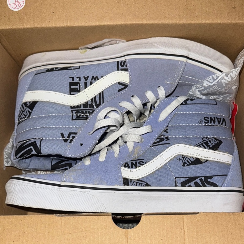 Vans High-Top Sneakers in Blue and White